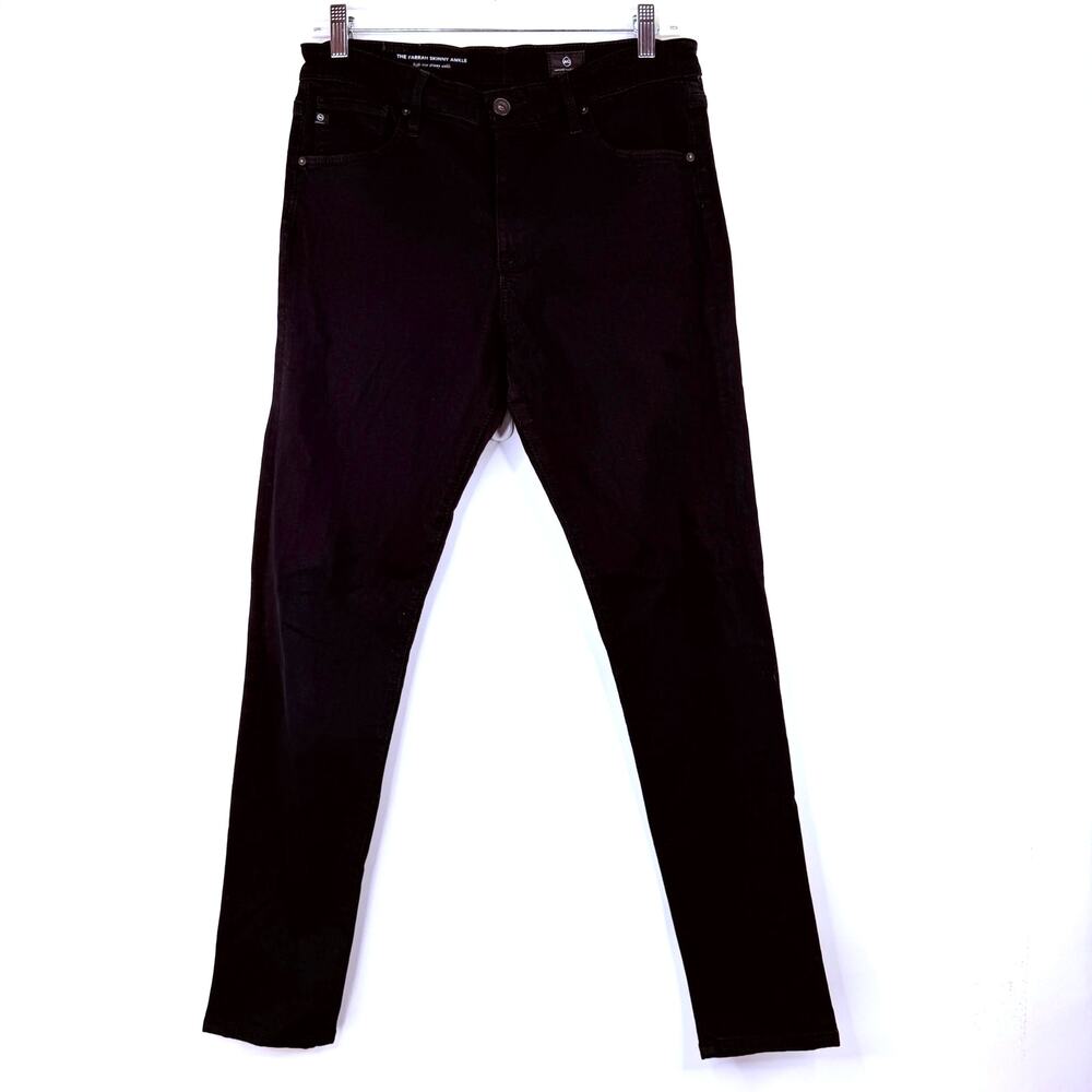 Adriano Goldschmied  AG Women's Black The Farrah Skinny Ankle Jeans Size 30R